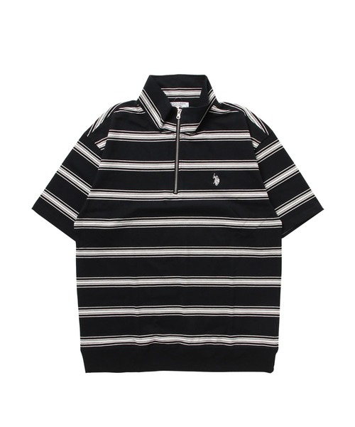 U.S. POLO ASSN.（ユーエスポロアッスン）の「U.S. POLO ASSN. / ユーエスポロアッスン 別注 コラボ オーバーサイズ ハーフジップ 半袖 Tシャツ（Tシャツ/カットソー・メンズ・ホワイト系その他/ホワイト/ブルー系その他/チャコール/ネイビー/ダークグリーン/ブラック系その他/ライトベージュ/ブラック・X-LARGE/LARGE/MEDIUM）」の16枚目の写真