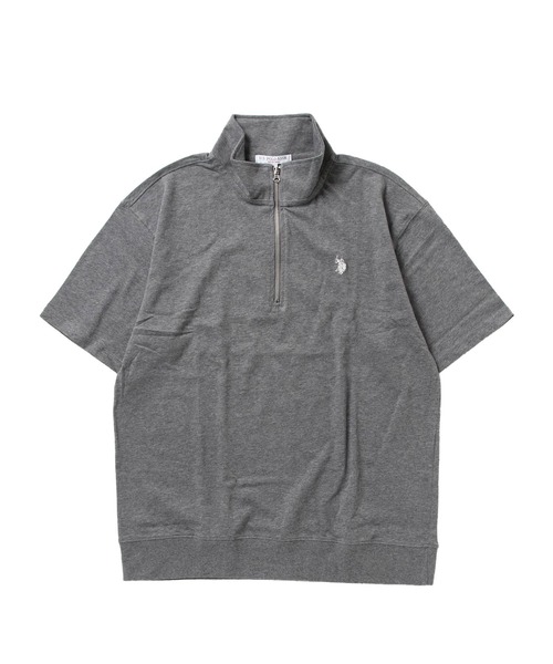 U.S. POLO ASSN.（ユーエスポロアッスン）の「U.S. POLO ASSN. / ユーエスポロアッスン 別注 コラボ オーバーサイズ ハーフジップ 半袖 Tシャツ（Tシャツ/カットソー・メンズ・ホワイト系その他/ホワイト/ブルー系その他/チャコール/ネイビー/ダークグリーン/ブラック系その他/ライトベージュ/ブラック・X-LARGE/LARGE/MEDIUM）」の21枚目の写真