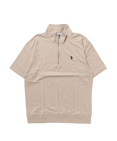 U.S. POLO ASSN.（ユーエスポロアッスン）の「U.S. POLO ASSN. / ユーエスポロアッスン 別注 コラボ オーバーサイズ ハーフジップ 半袖 Tシャツ（Tシャツ/カットソー・メンズ・ホワイト系その他/ホワイト/ブルー系その他/チャコール/ネイビー/ダークグリーン/ブラック系その他/ライトベージュ/ブラック・X-LARGE/LARGE/MEDIUM）」の17枚目の写真