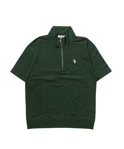 U.S. POLO ASSN.（ユーエスポロアッスン）の「U.S. POLO ASSN. / ユーエスポロアッスン 別注 コラボ オーバーサイズ ハーフジップ 半袖 Tシャツ（Tシャツ/カットソー・メンズ・ホワイト系その他/ホワイト/ブルー系その他/チャコール/ネイビー/ダークグリーン/ブラック系その他/ライトベージュ/ブラック・X-LARGE/LARGE/MEDIUM）」の18枚目の写真