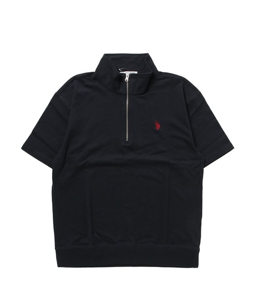 U.S. POLO ASSN.（ユーエスポロアッスン）の「U.S. POLO ASSN. / ユーエスポロアッスン 別注 コラボ オーバーサイズ ハーフジップ 半袖 Tシャツ（Tシャツ/カットソー・メンズ・ホワイト系その他/ホワイト/ブルー系その他/チャコール/ネイビー/ダークグリーン/ブラック系その他/ライトベージュ/ブラック・X-LARGE/LARGE/MEDIUM）」の19枚目の写真