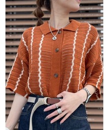 【BACK NUMBER】衿付き半袖カーディガン