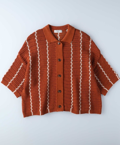 BACK NUMBER（バックナンバー）の「【BACK NUMBER】衿付き半袖カーディガン（カーディガン/ボレロ・レディース・ブラウン/キナリ・M/L）」の20枚目の写真