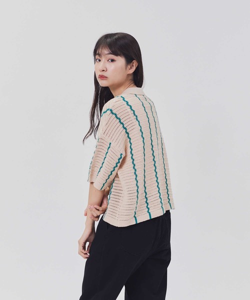 BACK NUMBER（バックナンバー）の「【BACK NUMBER】衿付き半袖カーディガン（カーディガン/ボレロ・レディース・ブラウン/キナリ・M/L）」の9枚目の写真