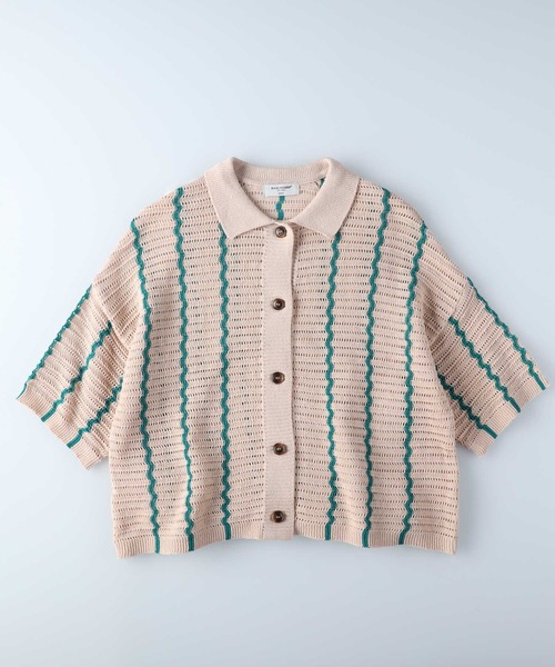 BACK NUMBER（バックナンバー）の「【BACK NUMBER】衿付き半袖カーディガン（カーディガン/ボレロ・レディース・ブラウン/キナリ・M/L）」の13枚目の写真