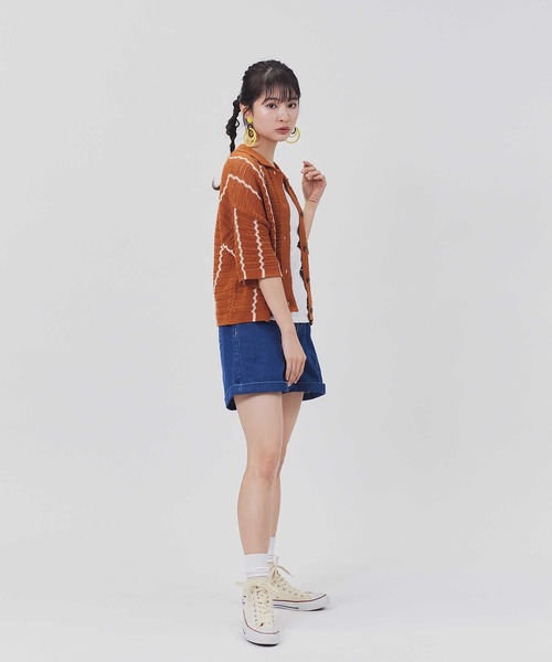 BACK NUMBER（バックナンバー）の「【BACK NUMBER】衿付き半袖カーディガン（カーディガン/ボレロ・レディース・ブラウン/キナリ・M/L）」の12枚目の写真