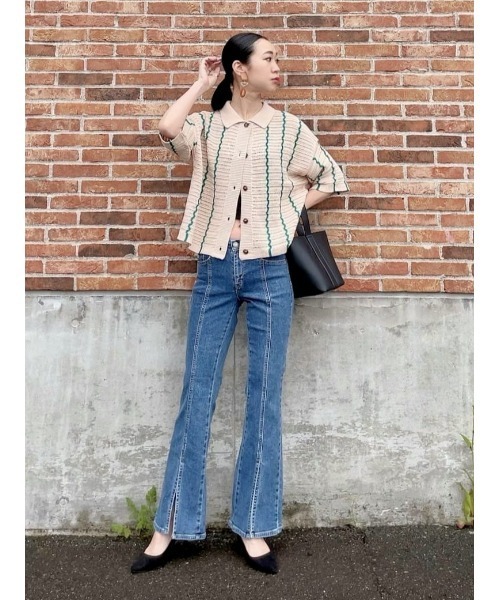 BACK NUMBER（バックナンバー）の「【BACK NUMBER】衿付き半袖カーディガン（カーディガン/ボレロ・レディース・ブラウン/キナリ・M/L）」の21枚目の写真