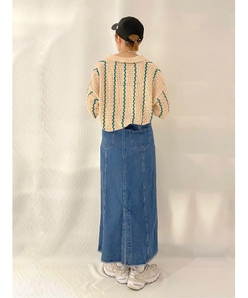 BACK NUMBER（バックナンバー）の「【BACK NUMBER】衿付き半袖カーディガン（カーディガン/ボレロ・レディース・ブラウン/キナリ・M/L）」の5枚目の写真