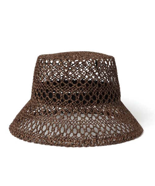 A part by（アパートバイ）の「【セレクト】スカシアミバケットハット（ハット・レディース・ライトベージュ/ブラウン・FREE）」の3枚目の写真