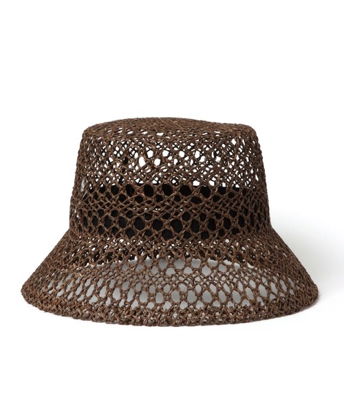 A part by（アパートバイ）の「【セレクト】スカシアミバケットハット（ハット・レディース・ライトベージュ/ブラウン・FREE）」の4枚目の写真