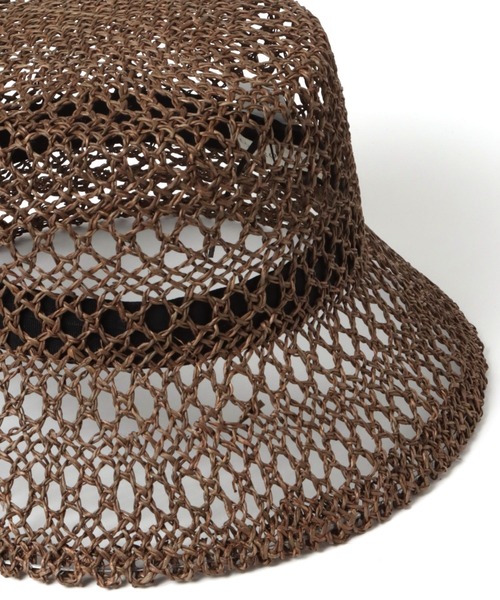 A part by（アパートバイ）の「【セレクト】スカシアミバケットハット（ハット・レディース・ライトベージュ/ブラウン・FREE）」の7枚目の写真