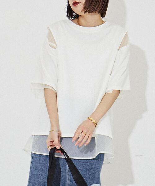 CONVERSE TOKYO(コンバーストウキョウ)の「REVERSIBLE SHEER TEE(Tシャツ/カットソー・レディース・ホワイト/ブラック・FREE)」の8枚目の写真