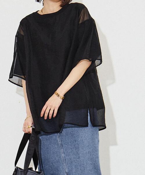 CONVERSE TOKYO(コンバーストウキョウ)の「REVERSIBLE SHEER TEE(Tシャツ/カットソー・レディース・ホワイト/ブラック・FREE)」の18枚目の写真