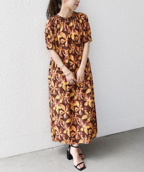 【セール】SHIPS any: ペイント フラワー サック ワンピース（ワンピース）｜SHIPS any（シップス エニィ）