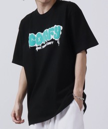 MODISH GAZE 7.4スーパーヘビーオンス 発泡プリント グラフィック 半袖Tシャツ COMFY