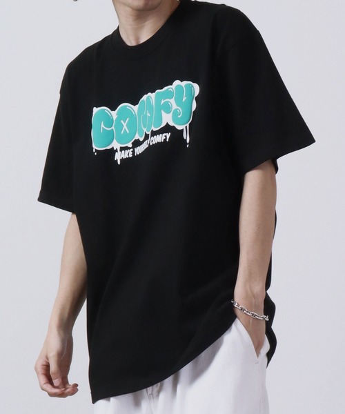 MODISH GAZE(モディシュガゼ)の「MODISH GAZE 7.4スーパーヘビーオンス 発泡プリント グラフィック 半袖Tシャツ COMFY(Tシャツ/カットソー・メンズ・パープル/ホワイト/ブラック・L/M/XL)」の2枚目の写真