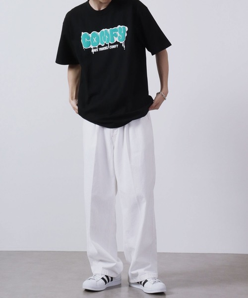MODISH GAZE(モディシュガゼ)の「MODISH GAZE 7.4スーパーヘビーオンス 発泡プリント グラフィック 半袖Tシャツ COMFY(Tシャツ/カットソー・メンズ・パープル/ホワイト/ブラック・L/M/XL)」の6枚目の写真