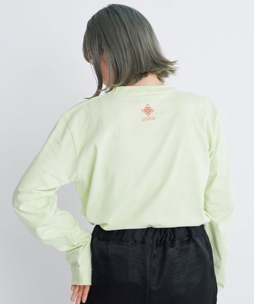 I am I in fact...(アイアムアイインファクト)の「桃饅頭 ロンT(Tシャツ/カットソー・レディース・ホワイト/グリーン・FREE)」の10枚目の写真