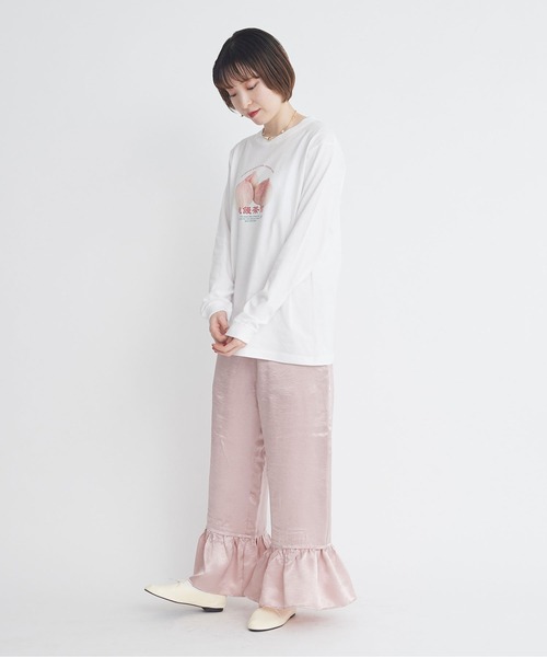I am I in fact...(アイアムアイインファクト)の「桃饅頭 ロンT(Tシャツ/カットソー・レディース・ホワイト/グリーン・FREE)」の18枚目の写真