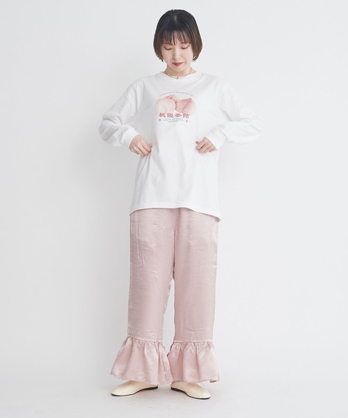 I am I in fact...(アイアムアイインファクト)の「桃饅頭 ロンT(Tシャツ/カットソー・レディース・ホワイト/グリーン・FREE)」の21枚目の写真
