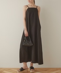 Linen flare maxi ワンピース