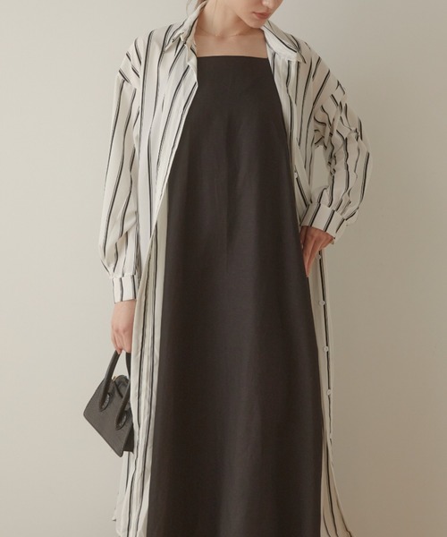 セール】Linen flare maxi ワンピース（ワンピース）｜ACYM