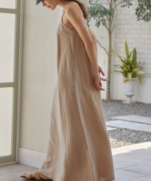 ACYM(アシーム)の「Linen flare maxi ワンピース(ワンピース・レディース・ブラック/ベージュ・FREE)」の18枚目の写真