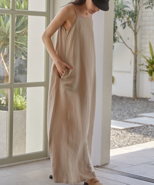 ACYM(アシーム)の「Linen flare maxi ワンピース(ワンピース・レディース・ブラック/ベージュ・FREE)」の17枚目の写真