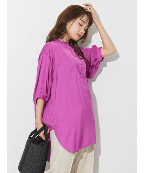 AMERICAN HOLIC(アメリカンホリック)の「バンドカラーバックオープンチュニック(チュニック・レディース・ピンク/マスタード/アイボリー・L/M)」の21枚目の写真