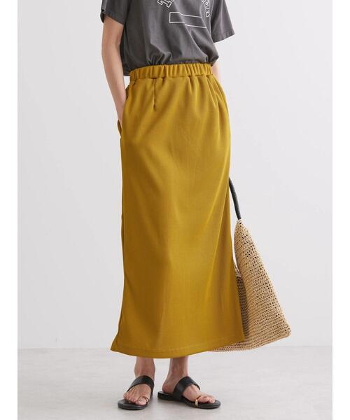 AMERICAN HOLIC(アメリカンホリック)の「リブタイトカットスカート(スカート・レディース・ブラック/マスタード/ブルー・S/M/L)」の5枚目の写真