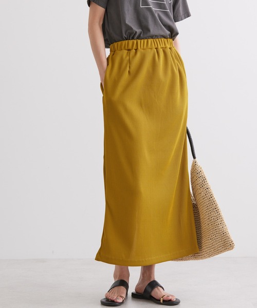 AMERICAN HOLIC(アメリカンホリック)の「リブタイトカットスカート(スカート・レディース・ブラック/マスタード/ブルー・S/M/L)」の3枚目の写真