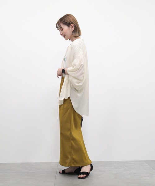 AMERICAN HOLIC(アメリカンホリック)の「リブタイトカットスカート(スカート・レディース・ブラック/マスタード/ブルー・S/M/L)」の14枚目の写真