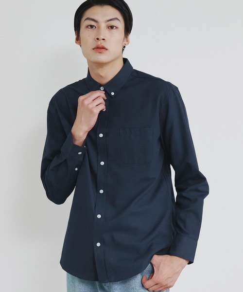Magine（マージン）の「【SELECT】IR:オックスフォード ベーシック ボタンダウン シャツ（シャツ/ブラウス・メンズ・ホワイト/イエロー/ネイビー/ブラック/サックスブルー/グレー・M/L/XL）」の5枚目の写真