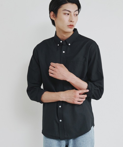 Magine（マージン）の「【SELECT】IR:オックスフォード ベーシック ボタンダウン シャツ（シャツ/ブラウス・メンズ・ホワイト/イエロー/ネイビー/ブラック/サックスブルー/グレー・M/L/XL）」の3枚目の写真