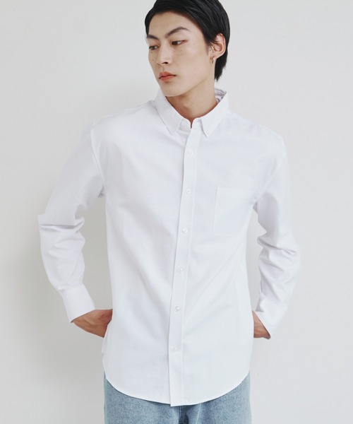 Magine（マージン）の「【SELECT】IR:オックスフォード ベーシック ボタンダウン シャツ（シャツ/ブラウス・メンズ・ホワイト/イエロー/ネイビー/ブラック/サックスブルー/グレー・M/L/XL）」の8枚目の写真