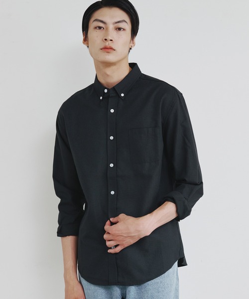Magine（マージン）の「【SELECT】IR:オックスフォード ベーシック ボタンダウン シャツ（シャツ/ブラウス・メンズ・ホワイト/イエロー/ネイビー/ブラック/サックスブルー/グレー・M/L/XL）」の12枚目の写真
