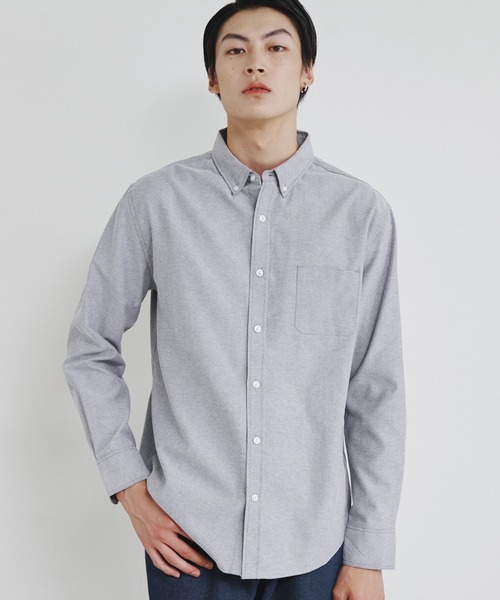 Magine（マージン）の「【SELECT】IR:オックスフォード ベーシック ボタンダウン シャツ（シャツ/ブラウス・メンズ・ホワイト/イエロー/ネイビー/ブラック/サックスブルー/グレー・M/L/XL）」の16枚目の写真
