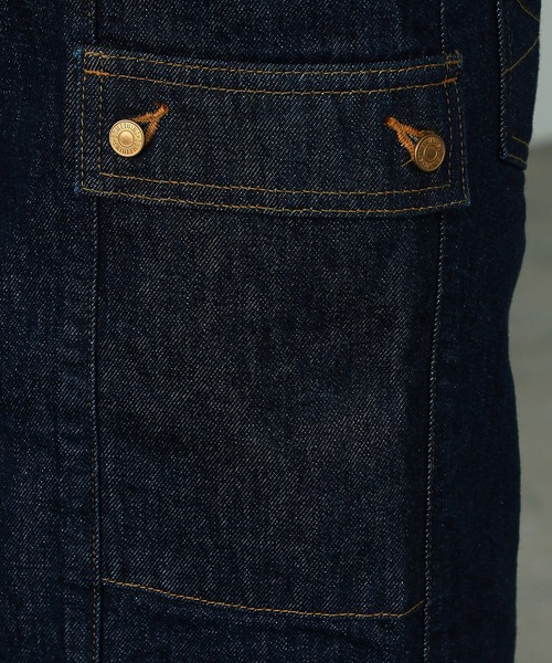 SOMETHING（サムシング）の「atelier SOMETHING/アトリエサムシング カーゴサスペンダーベアデニムサロペットスカート（つなぎ/オールインワン・レディース・ライトインディゴブルー/インディゴブルー・MEDIUM/SMALL）」の8枚目の写真