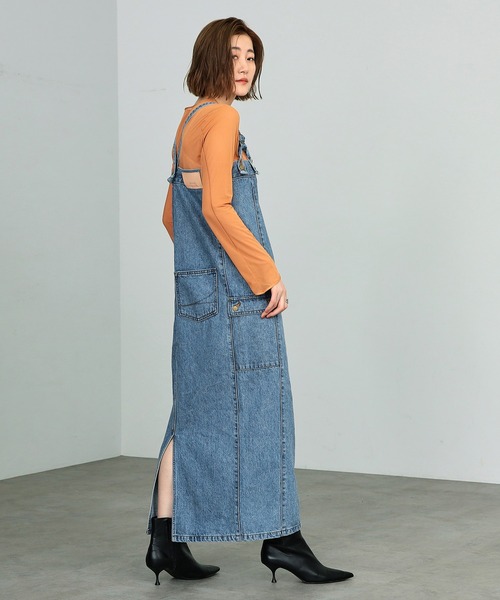 SOMETHING（サムシング）の「atelier SOMETHING/アトリエサムシング カーゴサスペンダーベアデニムサロペットスカート（つなぎ/オールインワン・レディース・ライトインディゴブルー/インディゴブルー・MEDIUM/SMALL）」の14枚目の写真