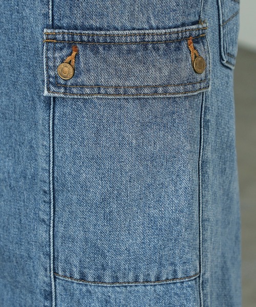 SOMETHING（サムシング）の「atelier SOMETHING/アトリエサムシング カーゴサスペンダーベアデニムサロペットスカート（つなぎ/オールインワン・レディース・ライトインディゴブルー/インディゴブルー・MEDIUM/SMALL）」の18枚目の写真