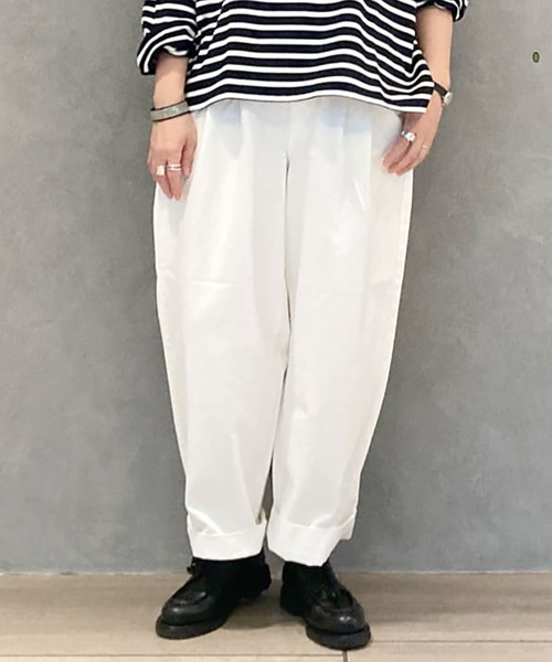 JOURNAL STANDARD LUXE（ジャーナルスタンダード　ラックス）の「ハイカウントチノ レプリパンツ（チノパンツ・レディース・ベージュ/ホワイト・SMALL/MEDIUM）」の5枚目の写真