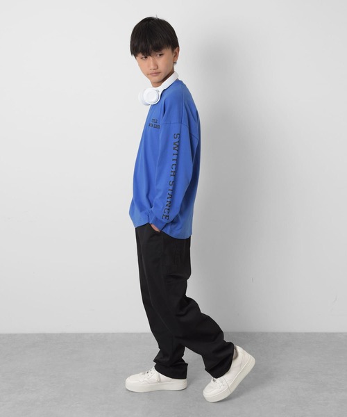 GLAZOS（グラソス）の「USAコットン・袖ロゴプリントビッグ長袖Tシャツ（その他トップス・キッズ・ブラック/ホワイト/ブルー・150cm/160cm/170cm/140cm）」の4枚目の写真