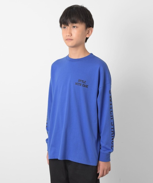 GLAZOS（グラソス）の「USAコットン・袖ロゴプリントビッグ長袖Tシャツ（その他トップス・キッズ・ブラック/ホワイト/ブルー・150cm/160cm/170cm/140cm）」の6枚目の写真