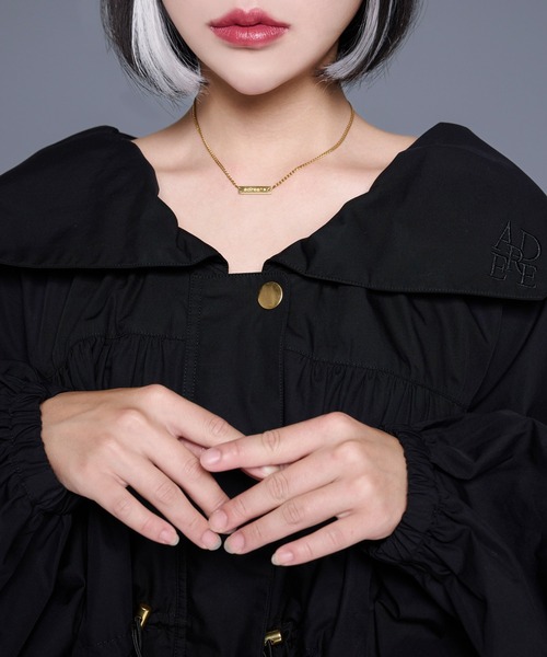 adree（アドリー）の「rhinestone metal plate chain necklace / ラインストーンメタルプレートチェーンネックレス（ネックレス・レディース・シルバー/ゴールド・FREE）」の6枚目の写真