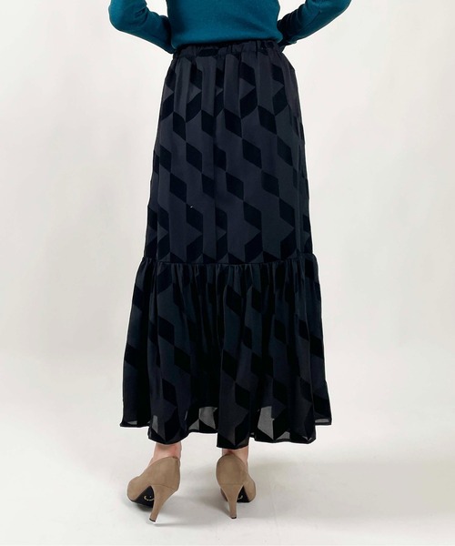 PICCIN(ピッチン)の「【WEB限定】切り替え幾何学スカート(スカート・レディース・ブラック/オフホワイト・L/M)」の15枚目の写真