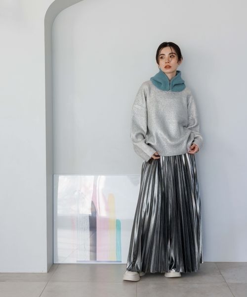 JEANASIS（ジーナシス）の「ZIPニットバラクラバ/968634（ネックウォーマー/スヌード・レディース・ブラック/ホワイト/ブルー・FREE）」の15枚目の写真