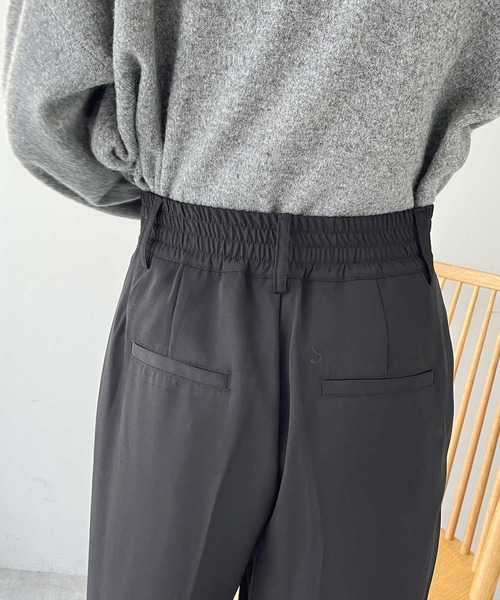 GeeRA(ジーラ)の「ハイウエストジップワイドパンツ(スラックス・レディース・ライトベージュ/ブラック・LARGE/MEDIUM)」の8枚目の写真
