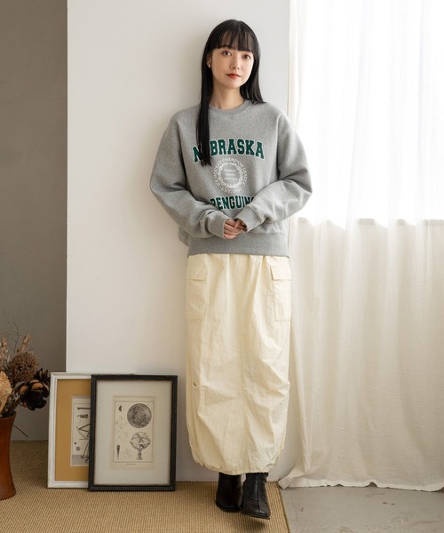 LOWRYS FARM（ローリーズファーム）の「ホッケーカジュアルウラケキモウＬＳ 966168（スウェット・レディース・チャコールグレー/ブルー/ホワイト/グレー・FREE）」の5枚目の写真