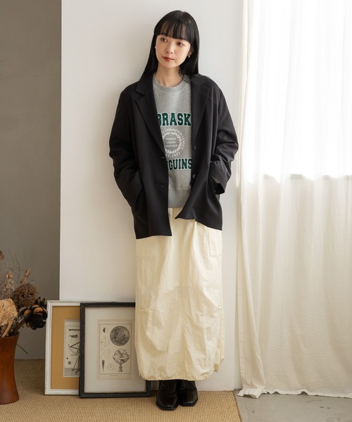 LOWRYS FARM（ローリーズファーム）の「ホッケーカジュアルウラケキモウＬＳ 966168（スウェット・レディース・チャコールグレー/ブルー/ホワイト/グレー・FREE）」の8枚目の写真