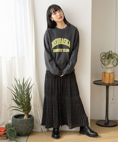 LOWRYS FARM（ローリーズファーム）の「ホッケーカジュアルウラケキモウＬＳ 966168（スウェット・レディース・チャコールグレー/ブルー/ホワイト/グレー・FREE）」の16枚目の写真